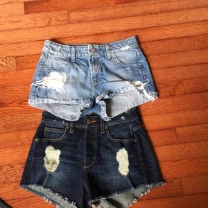 Two pairs of Guess denim shorts in size 26